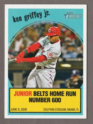 KEN GRIFFEY JR 2008 Topps Heritage FLASHBACKS Insert Card #FB4 Reds BAD CORNER