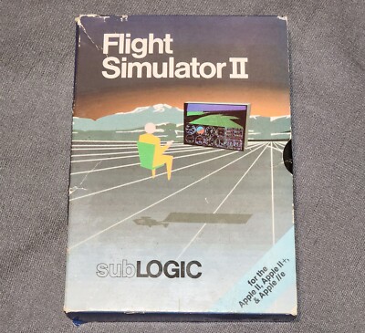 Flight Simulator II for Apple II, Sublogic, Complete W/ Manual & Original Paper