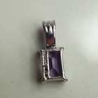 Sterling Silver Rectangle Amethyst Pendant | eBay