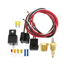 Electric Fan Wiring Kit Engine Fan Thermostat Radiator Kit 185 On 175 Off 40 AMP