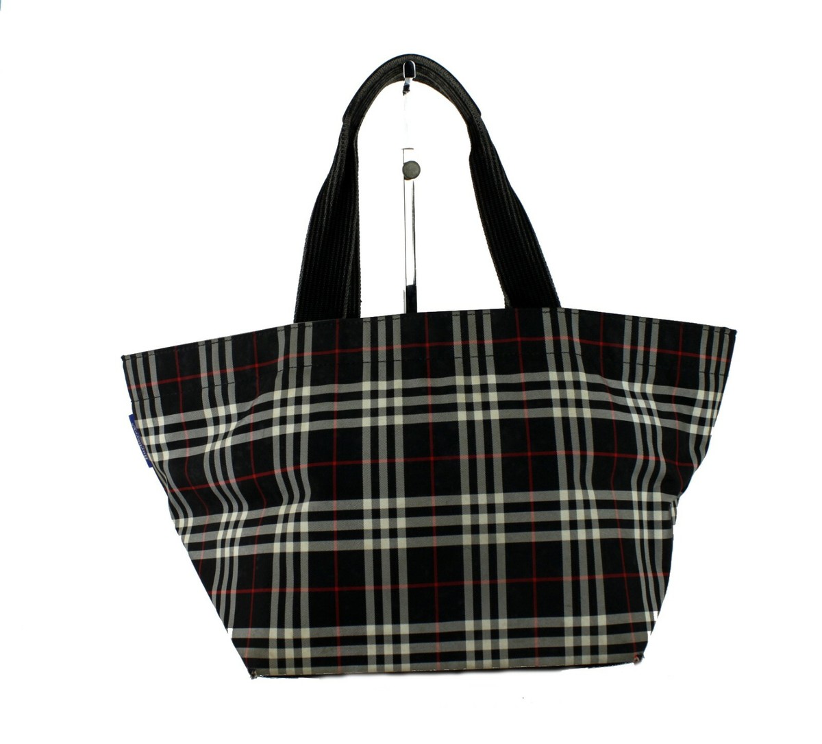 BURBERRY Blue Label Nova Check Black Canvas Leather Hand Bag Tote