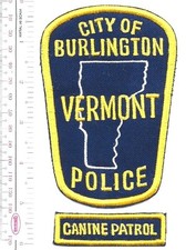 Vermont Burlington Department Canine Patrol Unit NO TARIFF
