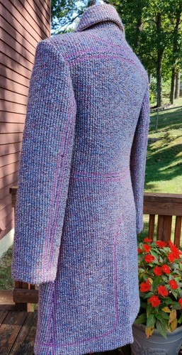 GREGORY PARKINSON Artisan and Designer Long Tweed Woven Coat Size 2~HANDWOVEN - Picture 2 of 12