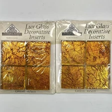 Glass Mosaic Tile Gold Orange For Backsplash Kitchen Bathroom Or Crafts 1.75”