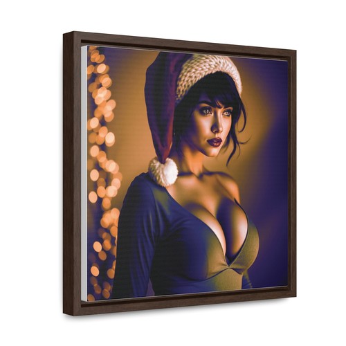 Canvas Wraps, Sexy Santa Girl Art Print Seasonal Wall Decor, Christmas Pin-Up - Picture 23 of 25