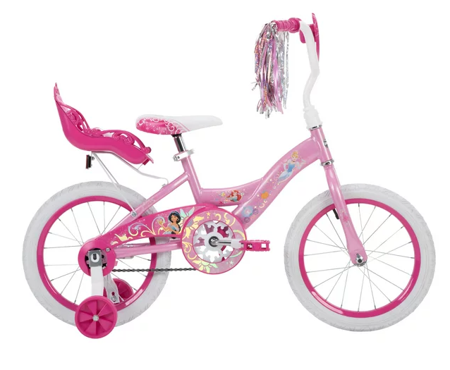 Hot  Princess Girls' 16" Sidewalk Bike with Training-Wheels 