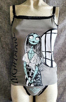 Disney Nightmare before Christmas Set neu, Top + String, Gr. S, M, L Sally, Mesh