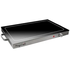 MegaChef Electric Warming Tray Black Adjustable Temperature Double-Sided Handles