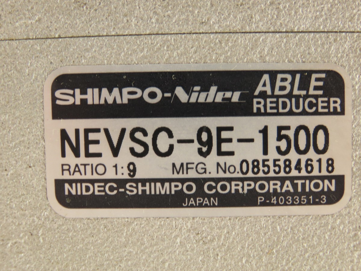Nidec-Shimpo NEVSC-9E-1500 Servo Right Angle Able Reducer Nidec-Shimpo NEVSC-9E-1500 Servo Right Angle Able Reducer