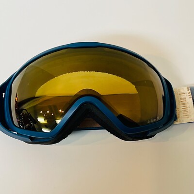 Zebra Ski Snowboarding Goggles Blue Frame & Strap, Brown Mirrored Lens