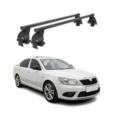 Menabo Dachträger für Skoda Octavia mk2 2008-2013 FL 5tür 50kg Stahl Schwarz 2x