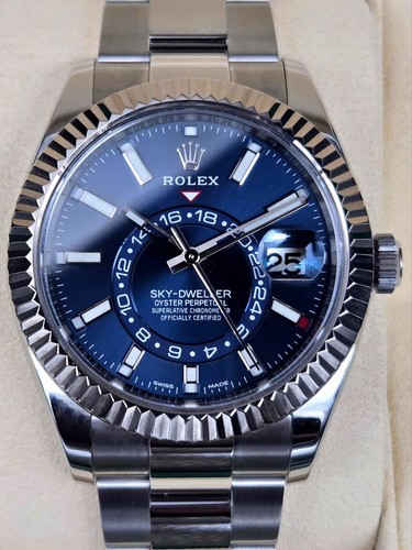 2019 MINT Rolex Sky Dweller 326934 Blue Dial Oyster Bracelet COMPLETE SET