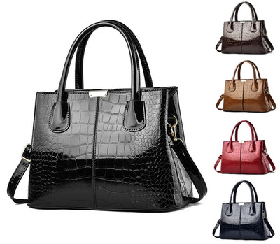 Damen Frauen Handtasche Arbeitstasche Umhängetasche Kunstleder Bucket Tote Schultertasche