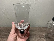 Vtg Set of 2 Clear Glass Votive Cup Sconce Candle Holder Diamond Pattern