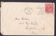 1928 KING GEORGE V 1 1/2d PRE-DECIMAL STAMP CARLTON HOTEL COMMERCIAL COVER #B193