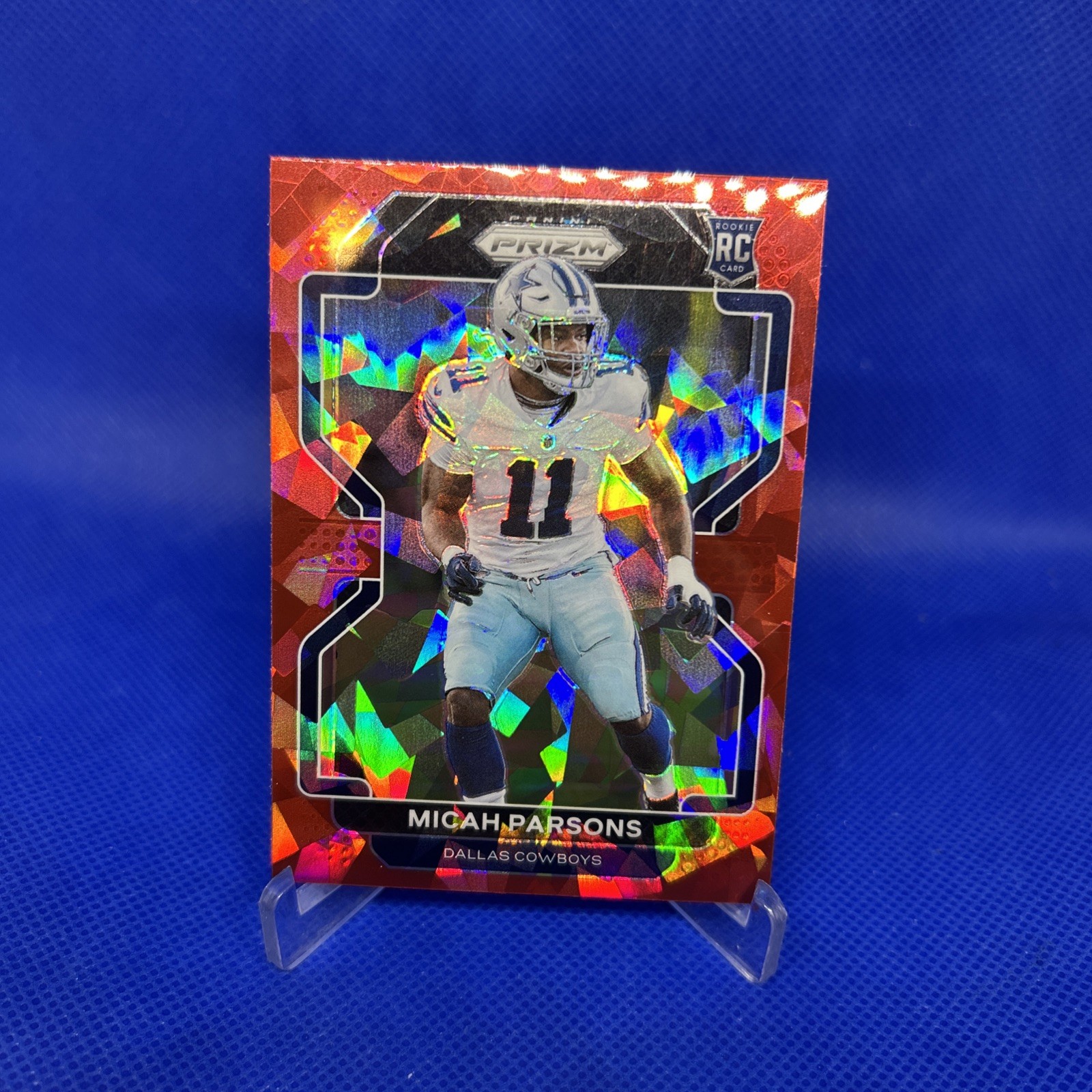 Micah Parsons 2021 Panini Prizm - Rookie #382 Red Ice Prizm (RC)