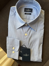 Elegantes Hemd für Herren, von Hackett London, mittelblau, neu, Größe M