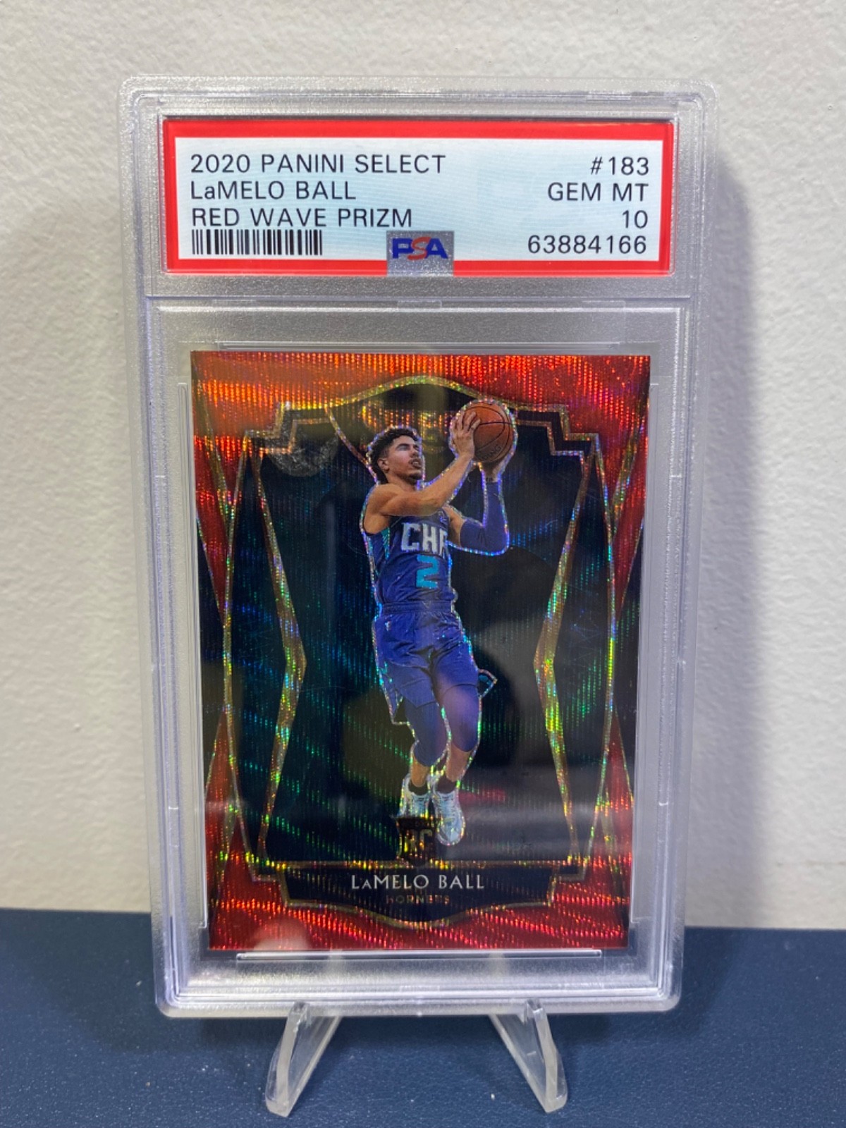 2020 Panini Select Lamelo Ball Rookie RC #183 Premier Red Wave Prizm PSA 10