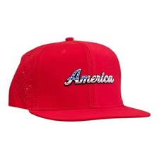 Sombrero Red America Performance Estampado UV Cuero sintético Parche Perforado Snapback Gorra