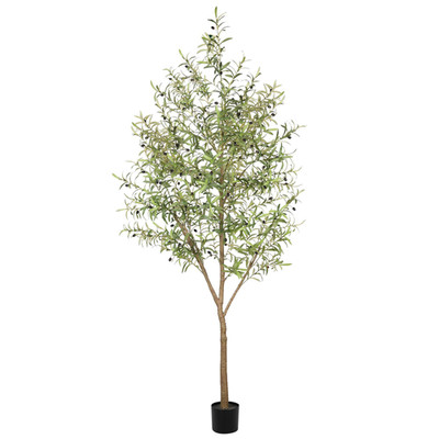 Lyerse Olive Tree 8Ft 96 - Olive Trees Artificial Indoor Natural Wood Trunk And
