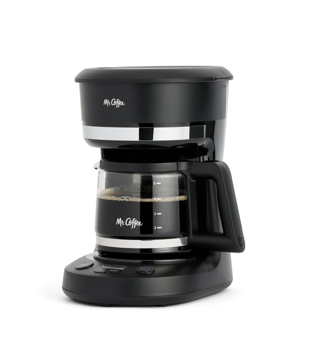 5-Cup Programmable Coffee Maker, 25 oz. Mini Brew, Brew Now or