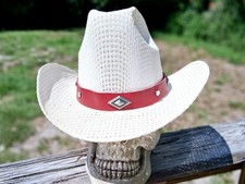 Cowboy Hat hatband Genuine Leather With conchos  String USA