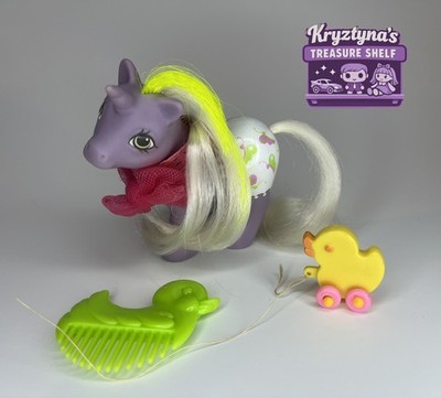 Vintage My Little Pony G1 Fancy Pants Baby Glider 1989 w/accessories