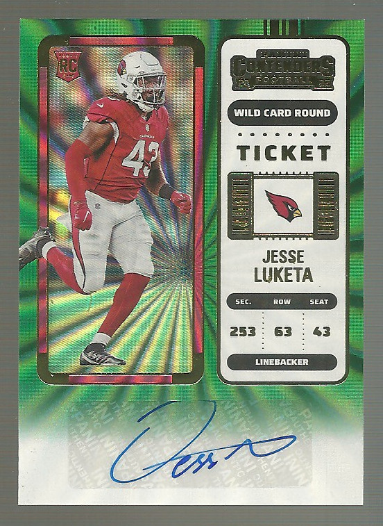 Jesse Luketa 2022 Panini Contenders Wild Card Round Auto #260 Cardinals