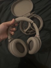 Sony WH-1000XM4 Wireless Over-the-Ear Noise-Cancelling Headphones, Silver Beige