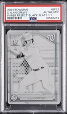 2024 BOWMAN PAPER PROSPECTS #BP23 DYLAN CREWS 1/1 PSA AUTHENTIC