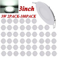 3Inch LED Ceiling Lights Ultra-Thin Recessed Retrofits Kit 6000K Daylight 3W
