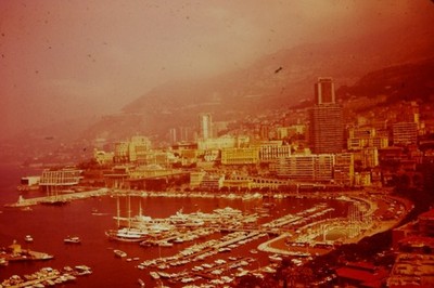 c1970's 35mm Slide Film Monte Carlo Monaco Port Hercule Yachts Cityscape Roof