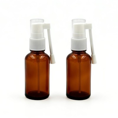 2PCS 30ML / 1oz Brown Glass Empty Refillable 360 Degree Rotation Spray Bottle...