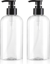 Empty Pump Bottles Dispenser 12.85Oz/380Ml, Refillable Clear Bpa-Free Plastic