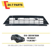2016 - 2020 VW VOLKSWAGEN TIGUAN R LINE FRONT BUMPER LOWER CENTRE GRILL + CHROME