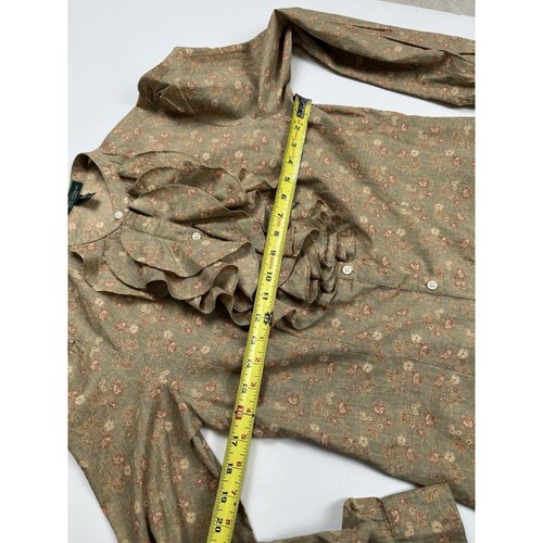 Lauren Jeans Co. Jabot Blouse Women’s Small Ruffled Front Button Down RARE - Picture 4 of 8