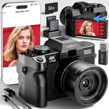 NBD Digital Camera 4K 48MP 16X Vlogging Camera with Flip Screen Charger YouTube