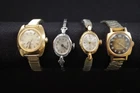 4x Vintage Timex Automatic Watches - Untested - Art Deco Styling - Stretch Bands