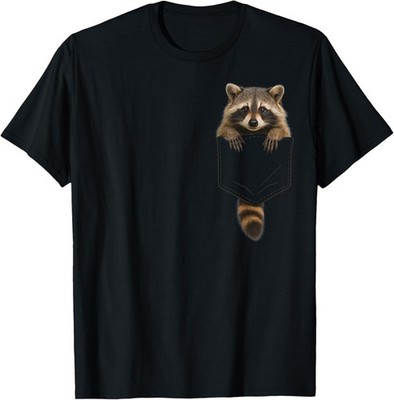 Cute Raccoon Pocket Funny Gifts For Men Women Kid T-Shirt unisex T-Shirt