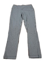 Calvin Klein Women's White  Black Checkered Stretch Dress Pants Size 10