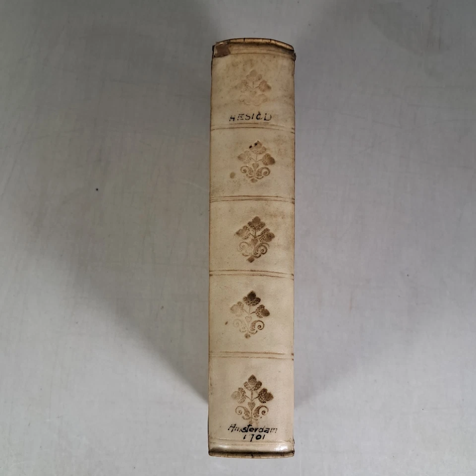 Hesiodi Ascraei 1701 Hardcover Antique Book Amsterdam In Latin - Image 2 of 4