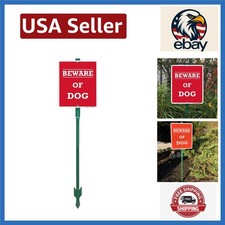 Laminated 10" x 12" 'Beware of Dog' Sign - Weather-Proof with Easy Installation