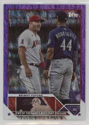 2023 Topps Update Veteran Combos Purple Foil /799 Mike Trout Julio Rodriguez uk2