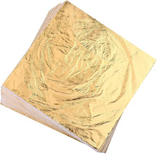 100Pcs Imitation Gold Leaf for Arts, Gilding Crafting, Painting, Furniture Decor