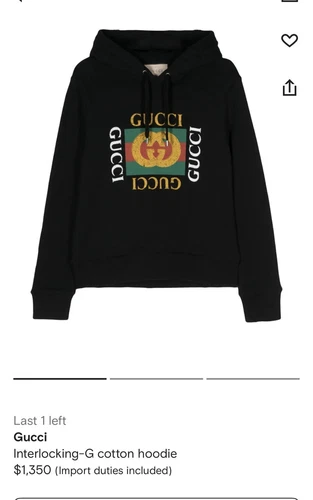 Felpa con cappuccio logo Gucci taglia M