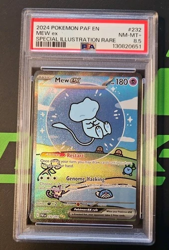 Mew EX 232/091 Paldean Fates Bubble Mew PSA 8.5