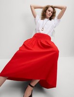 Marks & Spencer Womens Linen Maxi A Line Skirt in Tomato - M&S