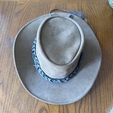 Brown Jacaru Buffalo Leather Australian Outback Hat Made in Australia