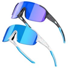 2PACK Youth Baseball Kids Sunglasses for 4 2pack/Black Frame white Frame/Cb02