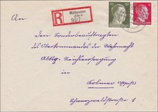 Elsass: Einschreiben M&uuml;hlhausen nach Kolmar 1943